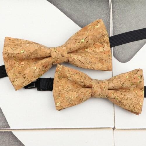 New Fashion Cork Wood Luxury Parent-Child Bow Ties Novelty Handmade Solid Neckwear For Wedding Party Man Gift Accessories Tie