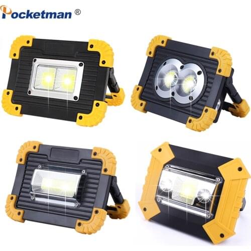 Portable LED Spotlight 30000LM Powerful Work Light Waterproof Work Lamp Rechargeable 4 Types for Outdoor Camping Working 18650