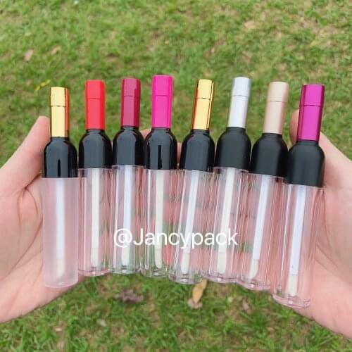 Wine shape Clear Lipstick Bottle Lip Gloss Tubes Lip Glaze Bottle Wand Tube Women Girls Beauty Makeup Tool DIY Sample makeup