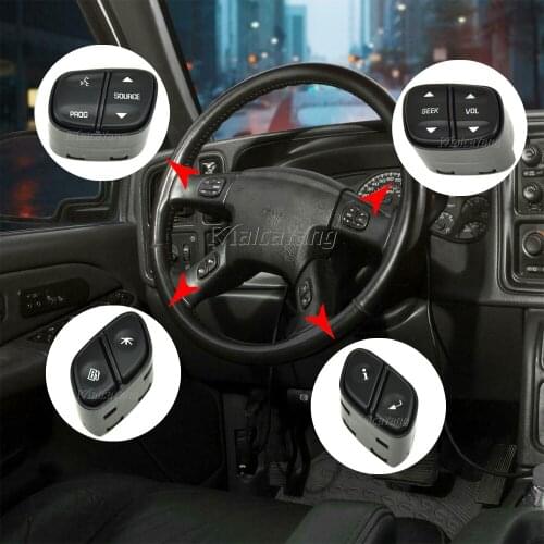 For Chevrolet Avalanche Silverado Suburban Hummer Yukon 2004-2009 Steering Wheel Regulator Buttons Radio Volume Control Switch
