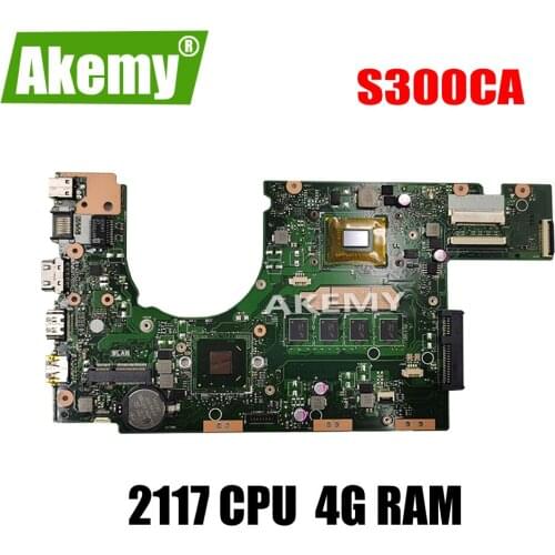 With 4G RAM 2117 CPU S300CA Laptop motherboard For Asus VivoBook S300CA S300C S300 Test original mainboard