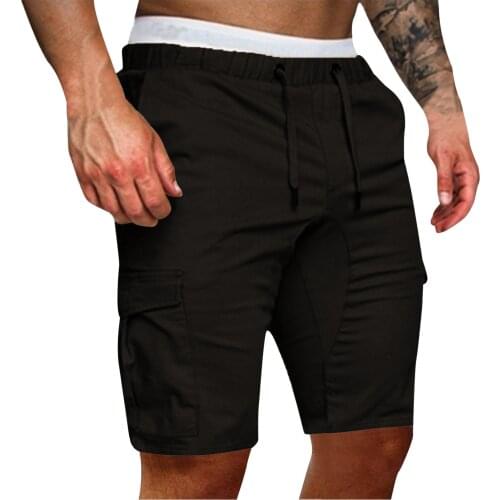 Mens Summer Fashion Casual Shorts Comfortable Solid Color Lace-up Pocket Shorts Pants Men Jogging Clothing Shorts New 2021