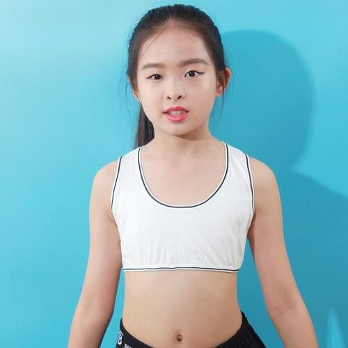 10pc/Lot Training Bras Girl Teens Underwear Solid Color Sport Crop Detachable Summer 10-16Years
