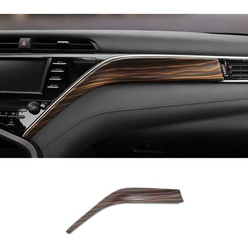 QHCP 1PC ABS Car Styling Center Console Copilot Dashboard Panel Decoration Trim Strips Cover Auto Interior For Toyota Camry 2018