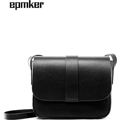 Epmker Shoulder Bags for Women 2020 Genuine Leather Ladies Flap Messenger Bag Girls Purse Clutch Crossbody Bag Bolsa Feminina