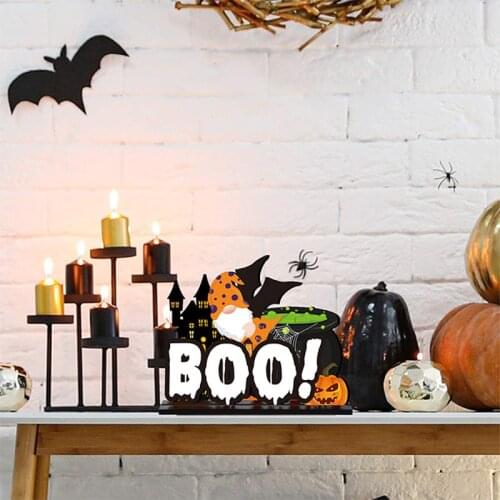 Halloween Decoration Wooden Ornaments Pumpkin Ghost Trick Treat Pendants Halloween Party For Home Door Hanging Signs Kids Toy