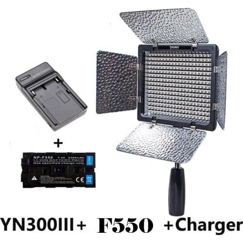 Yongnuo YN300 III YN-300 III 3200k-5500K CRI95 Camera Photo LED Video Light with + Battery with Charger set