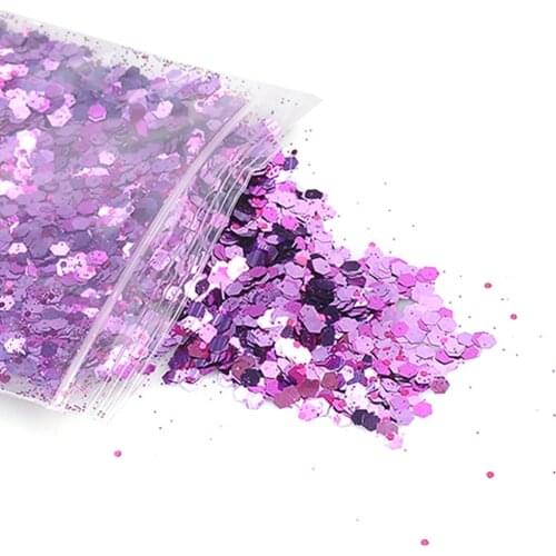 1 Pcs 3D Holographic Glitter Nail Flakes Slices Sparkly Hexagon Nail Sequins Paillette Mixed Colors Spangle Art Accessories Tips