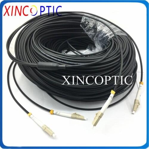 150M 2Strands MM 50/125 OM2 OM3-300 LC/UPC-SC LC FC ST/UPC 2Cores 3.0mm Black LSZH Jacket Dual Armored Fiber Patch Cord Cable