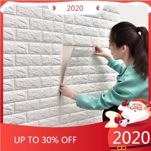 3D DIY Brick Stone Wallpaper Home Decor PE Foam Wall Stickers Wall Decor Wall Decor Embossed Brick Stone Living Room Bedroom
