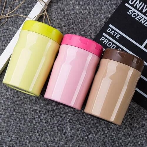 500ML portable kids bento box 304 stainless steel vacuum insulated lunch box with spoon student stew beaker containers for food