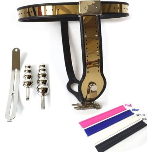 Titanium Alloy Chastity Belts Female with Vaginal Anal Plug Bondage Harness Strap on Pants Chastity Device Sex Toys for Woman
