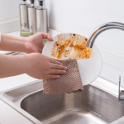 Anti-grease Wiping Rags Kitchen Efficient Super Absorbent Microfiber Cleaning Cloth Home Washing Dish Kitchen Cleaning Towel
