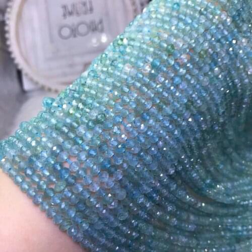 Loose beads ROUNDELLE FACETED green/BLUE Apatite 3*5mm for DIY wholesale 14" FPPJ gemstone