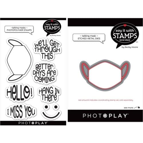 CH 2021New Arrival TALKING MASKS Cutting Metal Decorative Scrapbooking Steel Craft Die Cut and Stamps Embossing Card