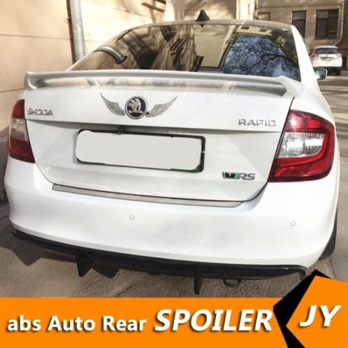 For Rapid Spoiler 2008-2015 Skoda Rapid Spoiler RSDK ABS plastic Material Car Rear Wing Color Rear Spoiler