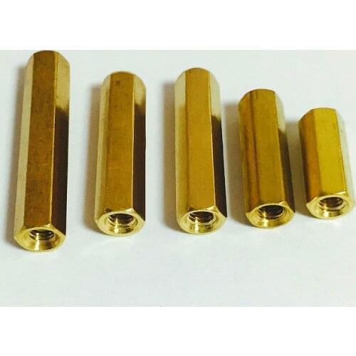 Double Pass / Flat Head / Hollow Copper Pillar Hexagonal Copper Stud Isolation Column M4*8/10...60MM