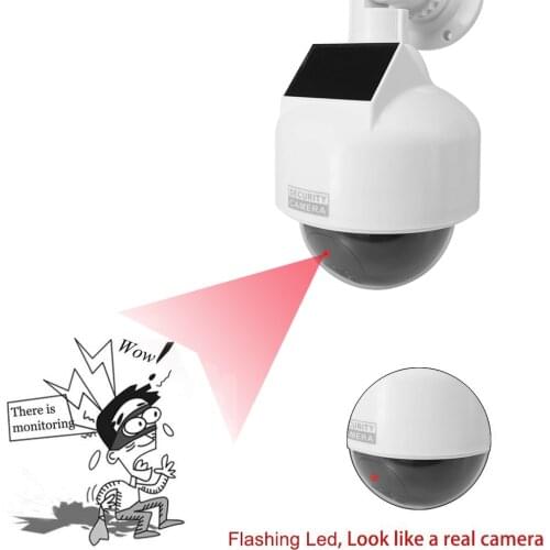 Newest Solar Power Fake Camera Dummy Outdoor Indoor Dome Waterproof Simulate Security Camera Led Light CCTV Surveillance Camera