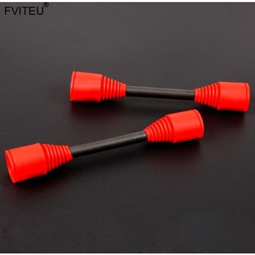 FVITEU 9mm Hardened Steel Out Drive Dog Bone and Axle Kit for 1/5 HPI ROVAN Baja 5B 5T (Dog Bone Silver and Axle Boot Cover Red)