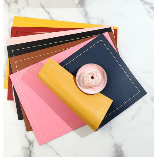 Leather Placemats Washable Table Pad Mat Rectangular Double Sided Tablemats Stain-Resistant Dining Disc Bowl Non-Slip Decoration