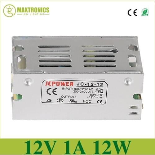 Best quality 12V 1A 12W Switching Power Supply Driver for LED Strip AC 110-240V Input to DC 12V Fast shipping by DHL