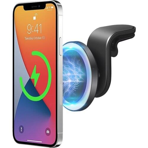 Magnetic Mini 15W Wireless Car Charger Mount For iPhone 12 Pro Max 12 Mini 15W Fast Charging Stand Air Vent Car Phone Holder