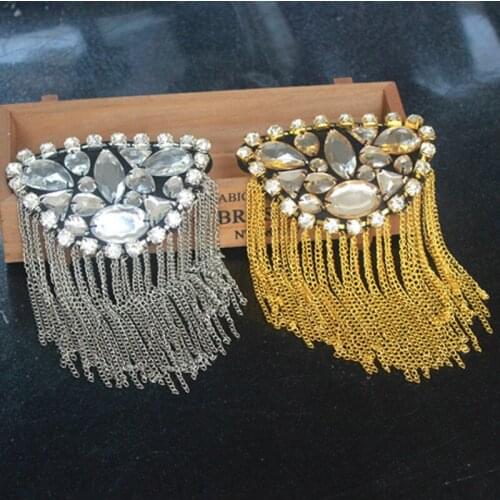 Handmade fashion kpop acessorios/tassel chain acrylic brooch epaulet /epaulettes spikes/escapulario