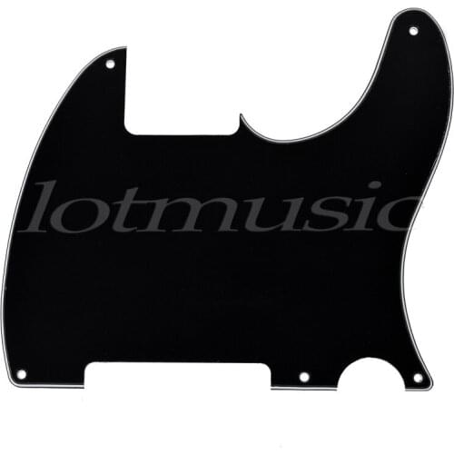 Electric Guitar Pickguard 3-Ply Scratch Plate For Fender Tele Guitar Replacement Black