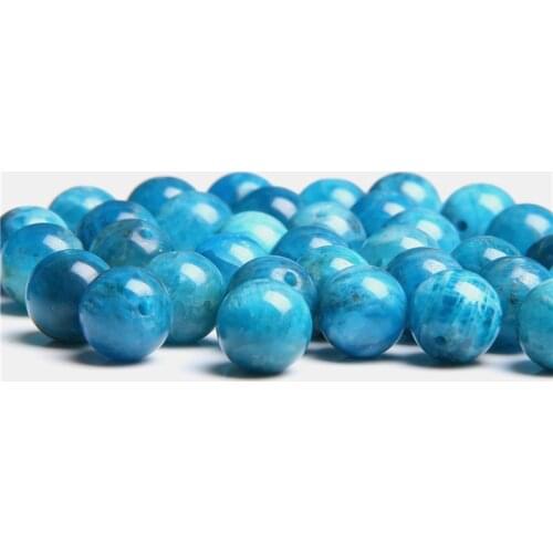Natural blue High quality Grade AA apatite beads loose spacer round gem stone beads for jewelry making bracelet necklace earring