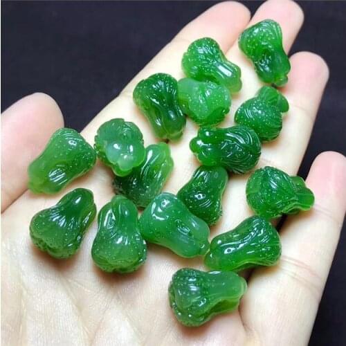 Original Jade white vegetable green old pit spinach green Xinjiang hetian pendant necklace pendant
