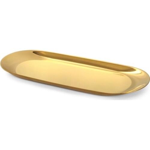 Stainless Steel Oval Tray 23X9.5x1cm Multi-color Metal Serving Tray for Food Aromatherapy Candle Tool Bathroom Kitchen CLH@8