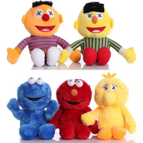Sesame Street Plush Toy Elmo Bert Cookie Ernie Big Bird Kawaii Soft Stuffed Dolls Keychain For Kids Christmas Birthday Gifts