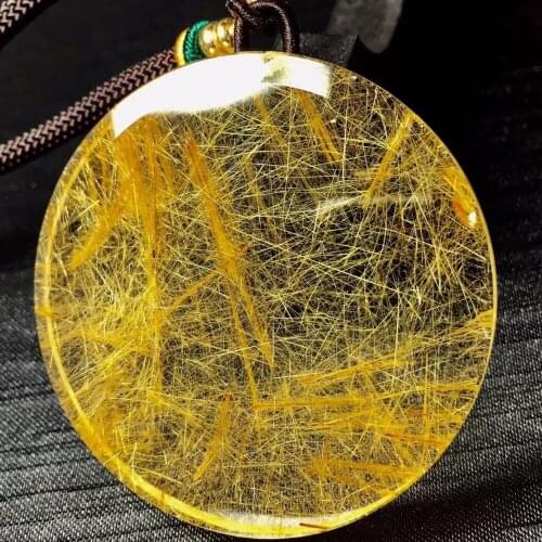 Natural Clear Quartz Hair Rutilated Crystal Pendant Specimen Fine Jewelry >> Hair Crystal Pendants AAAAA