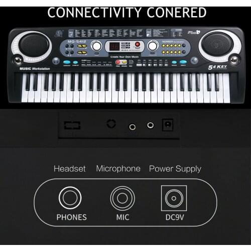 Portable Keyboard Piano 61 Keys Digital Music Key Board with Microphone EU Type