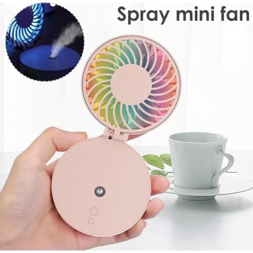 Portable Mini Handheld Folding LED USB Rechargeable Humidifier Air Cooling Fan Rechargeable Mini Humidification air cooling