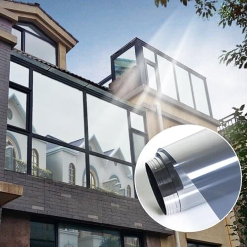 Silver Window Glass Film Sun Shade Mirror Privacy Decor Stop Heat Sticker