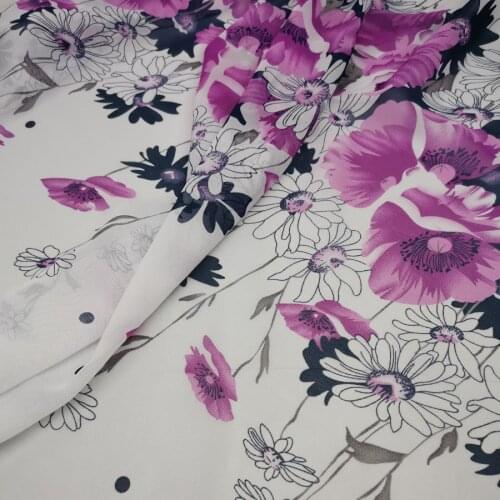 Chiffon Fabric DIY Dress Textile Position Printed Fabric Women Cloth fabric Floral Leopard printed chiffon Dress fabric