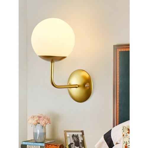 Modern Glass Wall Lamp Gold Black Iorn Wall Lights for Home Industrial Decor Nordic Wall Sconce Bedroom Bathroom Mirror Lights