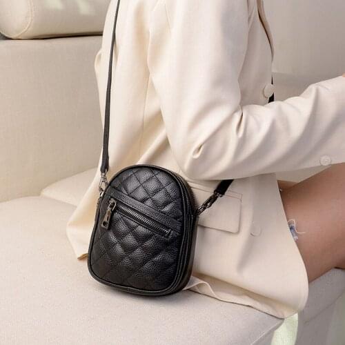 Summer Phone Bag Female 2021 New Diamond Lattice Shoulder Bag For Women Counter Genuine Mother Gift Ladies Cross Body Bag