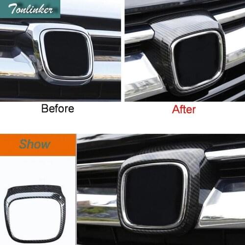 Tonlinker Cover Case Stickers for Honda CRV 2017-18 Car Styling 1 PCS ABS The front logo position decoration cover stickers