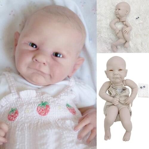 19 inches reborn AVA Vinyl Doll Kit lifelike soft touch fresh color full set doll kit with body eyes Blank baby reborn kits