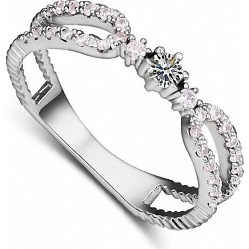 TRACYSWING Real Austrian Crystals Brand AAA Zirconia Micro Inlays Fashion Ring for women New Geometric Th-112283