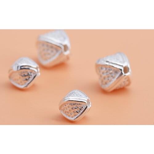925 Sterling Silver Small Beads Jewelry Beads Pure Silver Jewelry Accessories DIY Bracelet Beads
