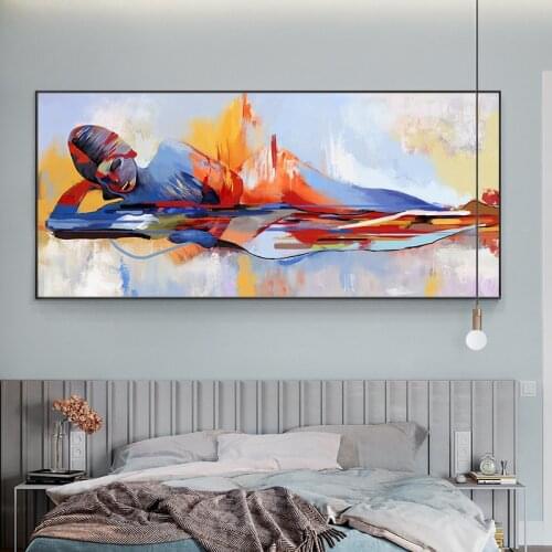 Watercolor Lord Buddha Abstract Oil Paintings on Canvas Religions Posters and Prints for Modern Home Living Room Wall Cuadros