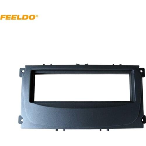 FEELDO Car Radio Audio 1DIN Fascia Frame Kit for Ford Mondeo C-Max Kuga Focus DVD Player Dash Panel Installation Trim Kit