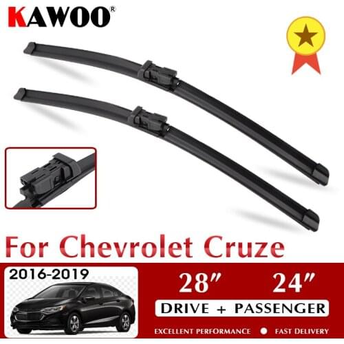 KAWOO Car Wiper Blade 28" + 24" for Chevrolet Cuze 2016 2017 2018 2019 Front Window Wipers Windscreen Windshield Car Accessories
