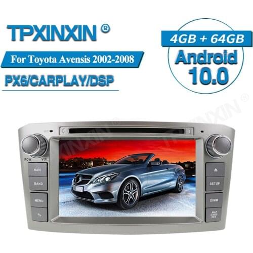 For Toyota Avensis 2002-2008 Android Radio Car Multimedia Player GPS Navigation Audio Stereo Screen DVD Head Unit Tape Recorder