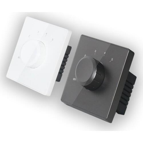 White Black 86 Standard In Wall Volume Control with 5 Steps 100V at 10W 4-8 Ohm at 30W for Home Audio Speaker PA System