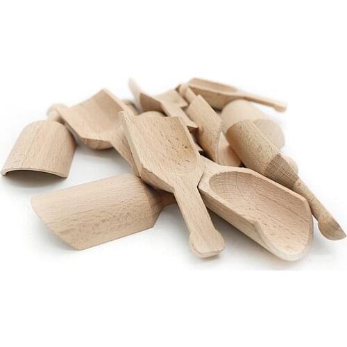 Mini Beech Wooden Spoon Coffee Tea Scoops Kitchen Tool Bath Salt Spices Spoon Kitchen Supplies Cutlery Tableware