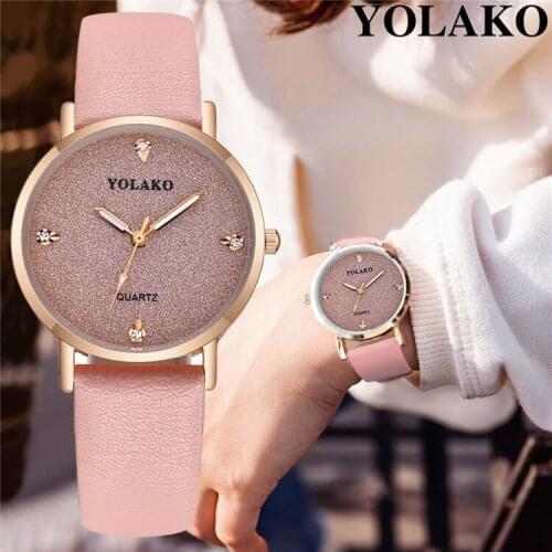 Top Brand High Quality Fashion Womens Ladies Simple Watches Geneva Faux Leather Analog Quartz Wrist Watch clock saat watch